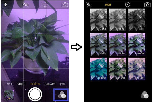 iPhone-fotoeffekter - filter
