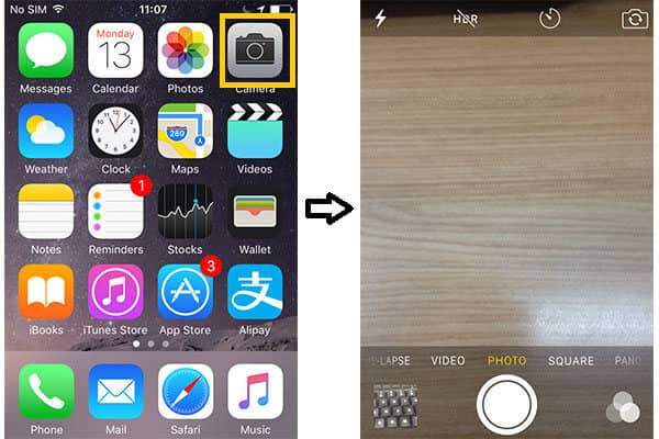 Εκκινήστε την εφαρμογή κάμερας στο iPhone