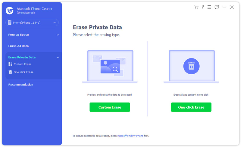 Radera privata data