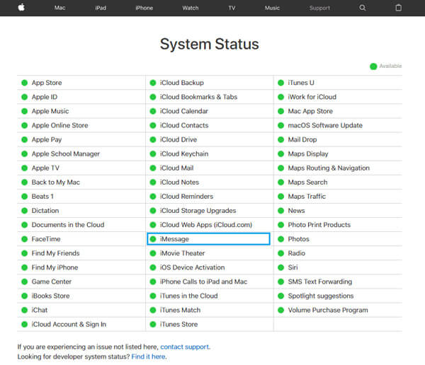 Apples systemstatus