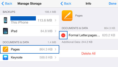 Odstraňte iCloud Backup na iPhone