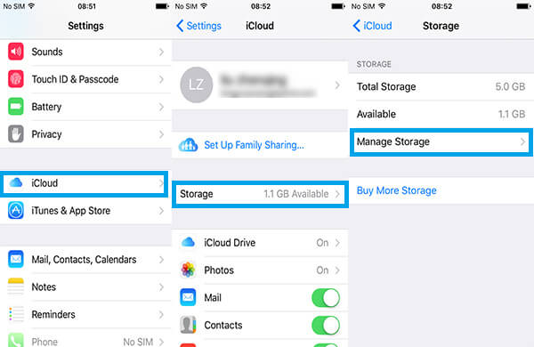 Manage Storage of iCloud on iPhone
