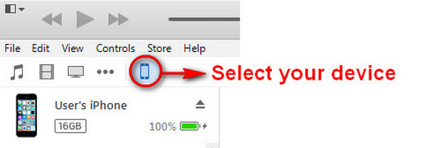 itunes Selecteer uw apparaat