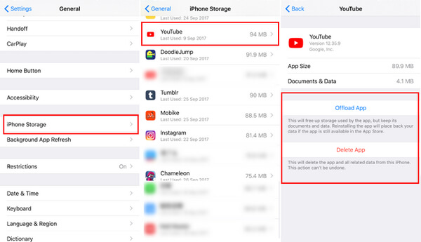 Installera om appen för att rensa cache på iPhone