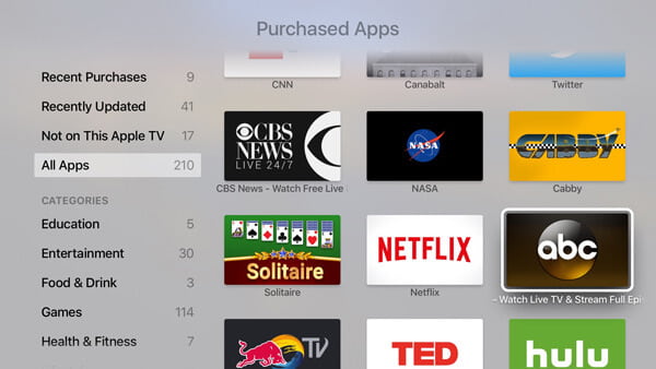 Apple TV gekochte app