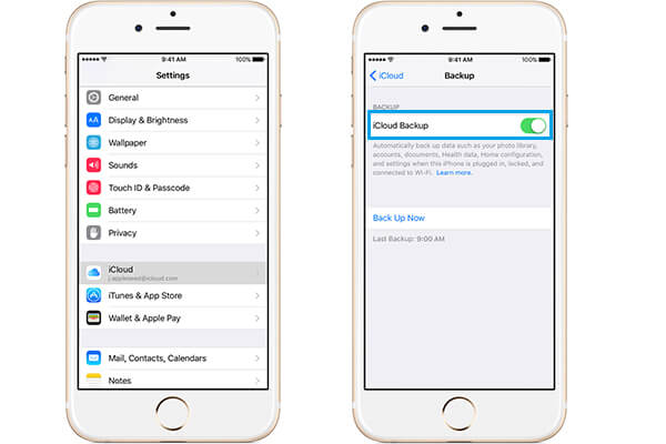 Sikkerhetskopier iPhone til iCloud