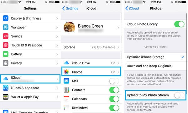 Esegui il backup automatico delle foto di iPhone su iCloud