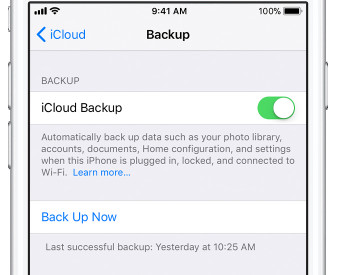 Zkontrolujte iCloud Backup z iPhone