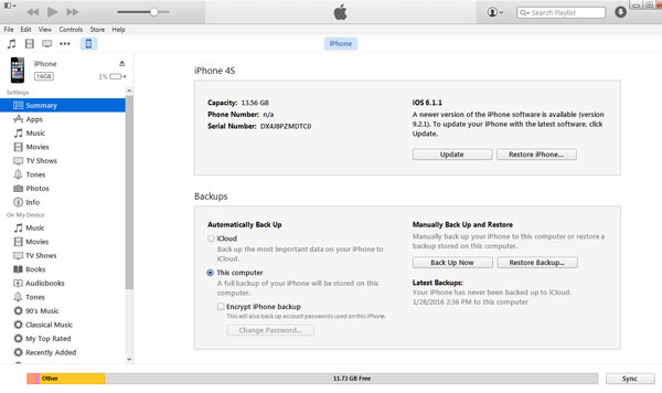 İPhone'u iTunes ile senkronize et