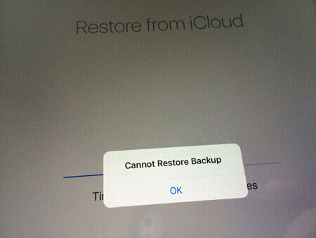 Impossibile ripristinare il backup iCloud