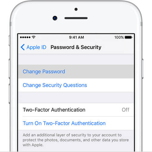 Cambia password iCloud