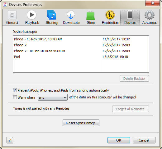 Sprawdź iPhone Backup w iTunes