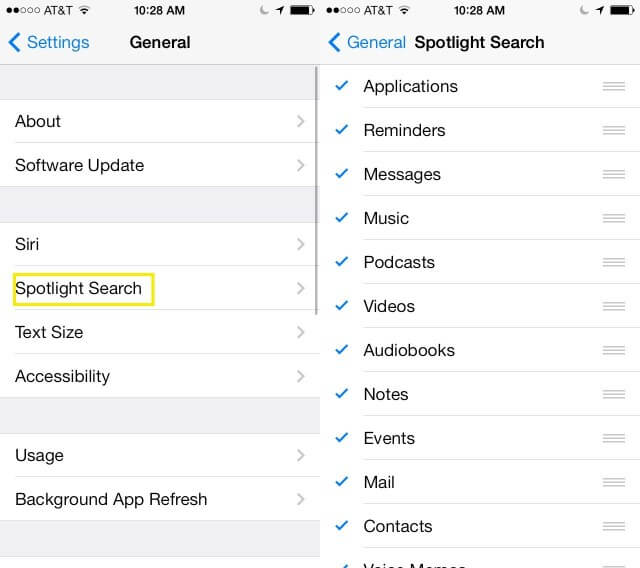 iOS7 Spotlight
