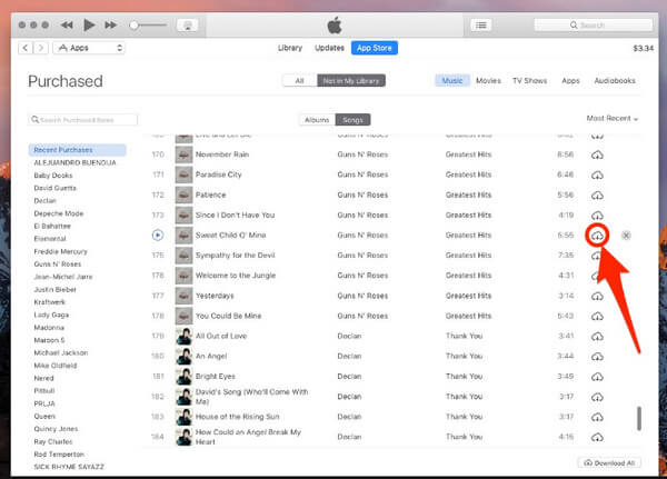 get music back from iCloud with iTunes