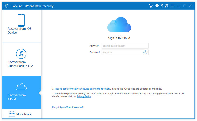 Login iCloud and choose recover