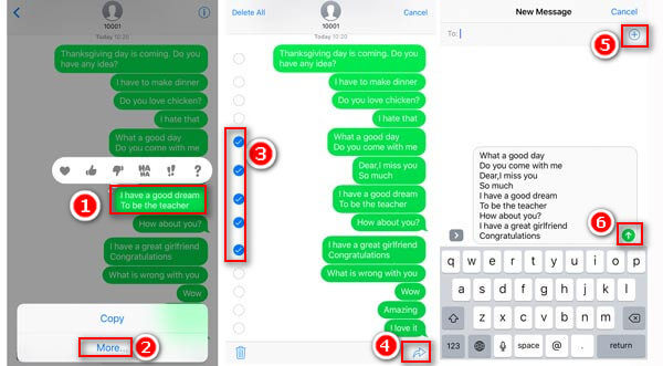 Przekazywanie wiadomości tekstowych bezpośrednio na iPhone'a