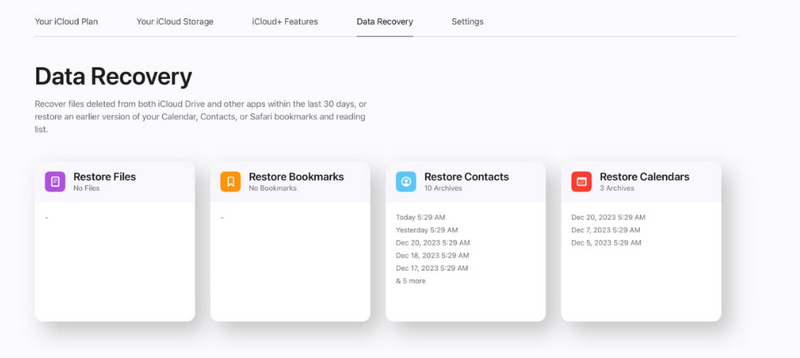 Восстановление данных iCloud