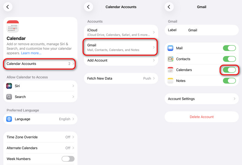 Восстановить удаленный календарь в настройках iPhone