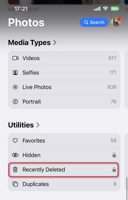 Recover Photos ios8 Above