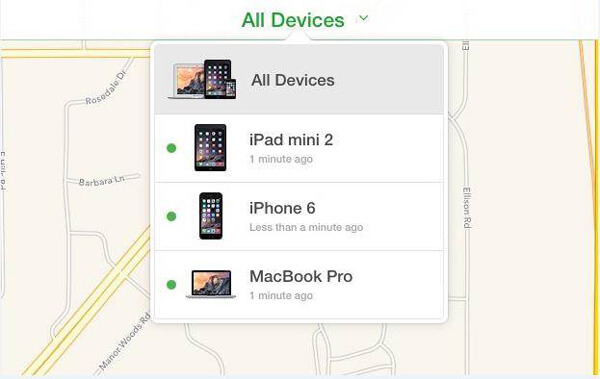 Wszystkie urządzenia z iCloud Find My iPhone