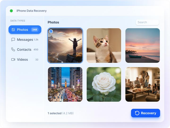 iPhone Data Recovery Interface