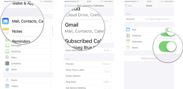 Синхронизация iPhone Note через Gmail