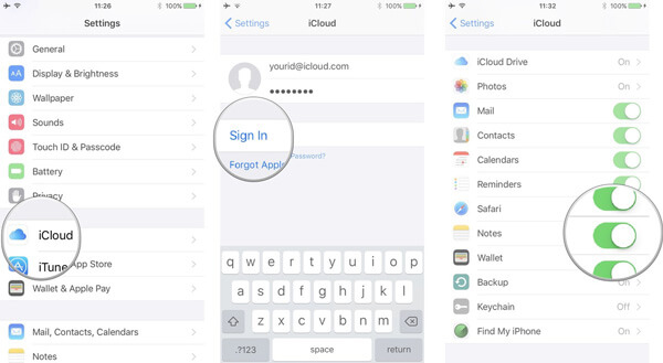 Sync iPhone Notes with iCloud