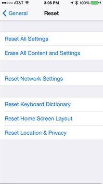 Reset iPhone