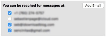 Kontroller iMessage-e-mail på Mac