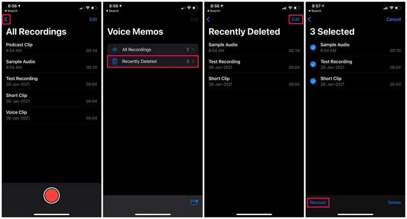 Recover Deleted Voice Memos From Recently Deleted Folder