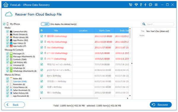 Gjenopprett iCloud-kalenderen