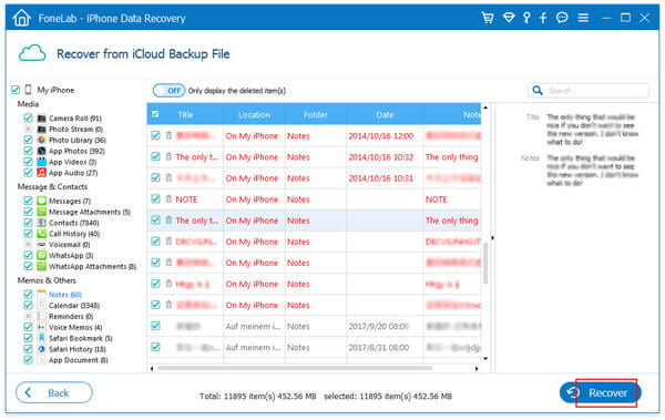 Herstel iCloud-notities