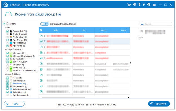 Recover Lost Reminders from iCloud