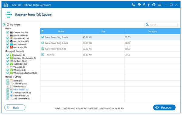 recover voice memos from iOS device directly