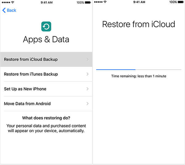 Restore from iCloud