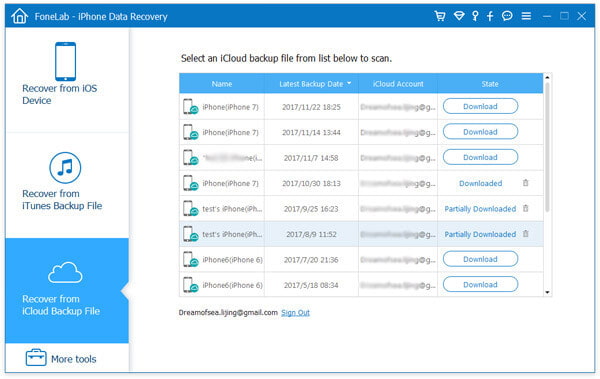 Scan iCloud Backup