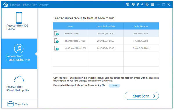 Scan iTunes Backup