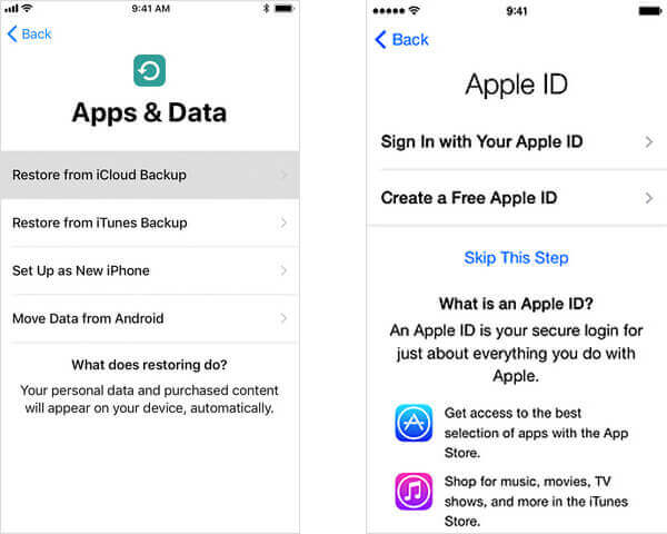 Přihlaste se do iCloud pro obnovení textových zpráv pro iPhone
