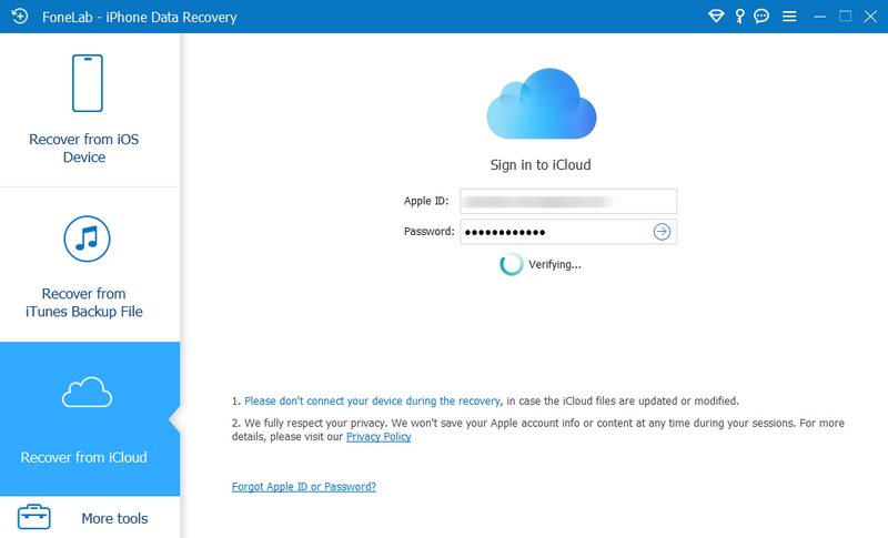 Sign in to iCloud
