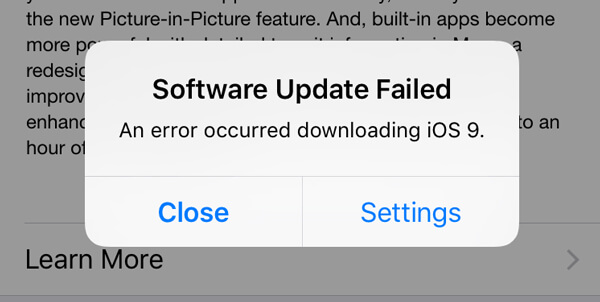 Software-update is mislukt