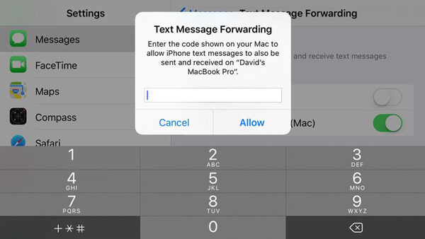 Text Message Forwarding to Mac