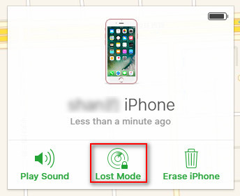 Turn on iPhone Lost Mode