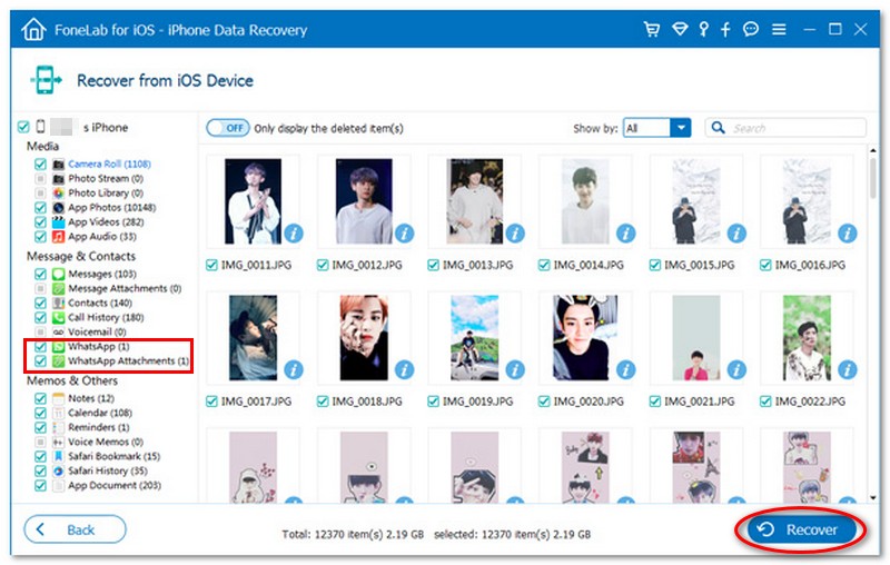 Click Recover Button