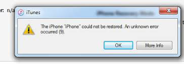 iPhone wordt niet hersteld vanuit iTunes