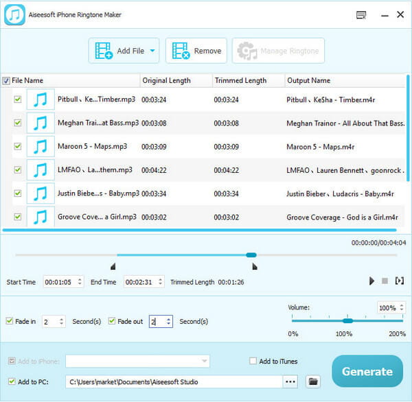 Add music or video file