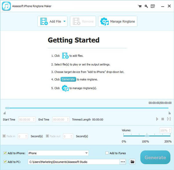Start iPhone Ringtones Maker