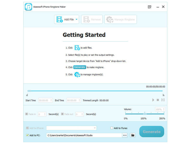 Windows 7 Aiseesoft iPhone Ringtone Maker 7.0.80 full