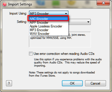 Nastavte AAC Encoder