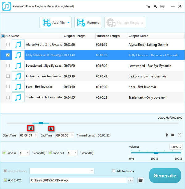 Indstil iPhone Ringtone