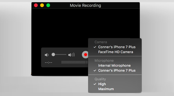 Εγγραφή οθόνης iPhone με QuickTime Player